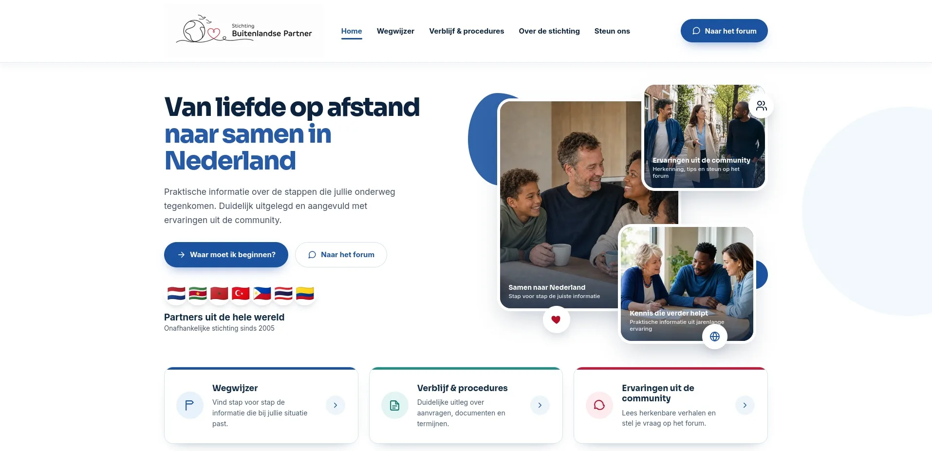 Website en communityplatform Stichting Buitenlandse Partner